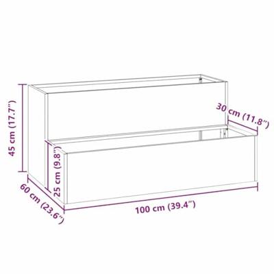 Tuin Bloempot Zilver 100 x 60 x 45 cm Gegalvaniseerd staal