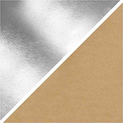 Creativ Company Faux leather papier, b: 49 cm, unikleurig,met folie, 350 gr, zilver, 1 m/ 1 rol