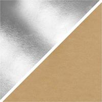Creativ Company Faux leather papier, b: 49 cm, unikleurig,met folie, 350 gr, zilver, 1 m/ 1 rol - thumbnail