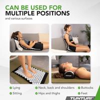 Tunturi Acupressuur Mat met kussen | Spijkermat| Meditatie Mat | Acupunctuur Set | 83 x 42 cm | Zwart - thumbnail