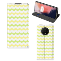 OnePlus 7T Hoesje met Magneet Waves Yellow - thumbnail