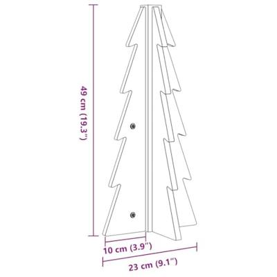 VidaXL Kerstdecoratie kerstboom 49 cm massief grenenhout wasbruin