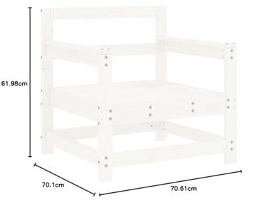 Tuinstoelen met kussens 2 st massief grenenhout wit