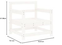 Tuinstoelen met kussens 2 st massief grenenhout wit - thumbnail