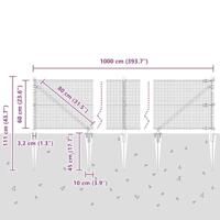 VidaXL Afrasteringspaal zilver 10 x 0,6 m (19 x 19 mm gaas) staal - thumbnail