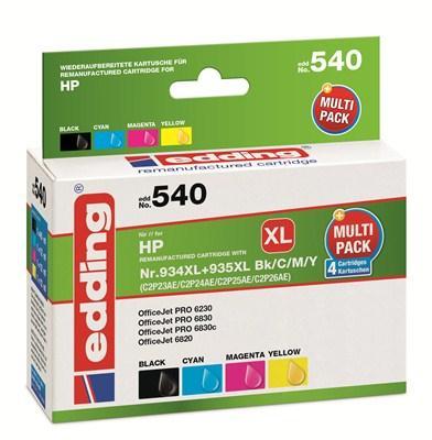 Edding Inktcartridge vervangt HP 934XL+935XL Multipack 4 Compatibel Combipack Zwart, Cyaan, Magenta, Geel EDD-540 18-540