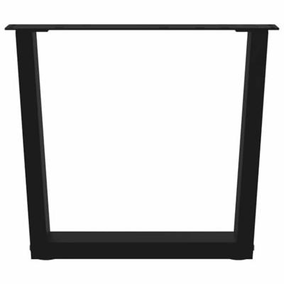 Eettafelpoten 2 st V-vormig 60x(42-43,3) cm staal zwart