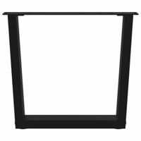 Eettafelpoten 2 st V-vormig 60x(42-43,3) cm staal zwart - thumbnail