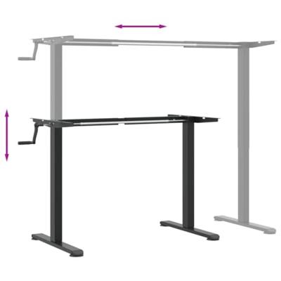 Zit-sta bureauframe (94-135)x60x(70-114) cm staal zwart Zit-sta bureauframe (94-135)x60x(70-114) cm staal zwart