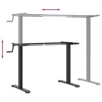 Zit-sta bureauframe (94-135)x60x(70-114) cm staal zwart - thumbnail