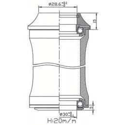 Tecora balhoofdstel zs44/28.6 zs44/30 1.1/8” zwart