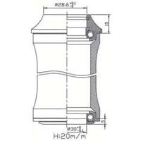 Tecora balhoofdstel zs44/28.6 zs44/30 1.1/8” zwart - thumbnail
