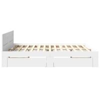 Bedframe met hoofdeinde zonder matras 200x200 cm wit - thumbnail