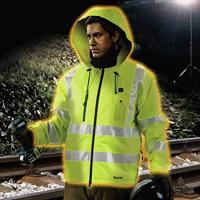 Makita DCJ206ZXL Accu-thermojack geel maat XL Maat: XL Neon-geel - thumbnail