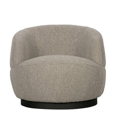 WOOOD Draaifauteuil 'Woolly' Bouclé, kleur Naturel WOOOD Draaifauteuil 'Woolly' Bouclé, kleur Naturel
