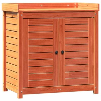 VidaXL Oppottafel met schappen 82,5x50x86,5 cm grenenhout bruin - thumbnail