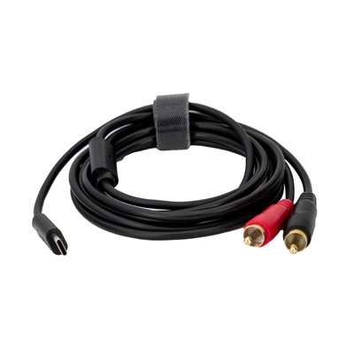 Hilec USB-C naar 2x RCA male kabel 2m