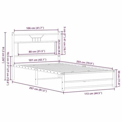 Bedframe zonder matras 107x203 cm spaanplaat bruin eikenkleurig Bedframe zonder matras 107x203 cm spaanplaat bruin eikenkleurig