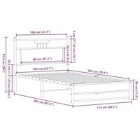 Bedframe zonder matras 107x203 cm spaanplaat bruin eikenkleurig - thumbnail