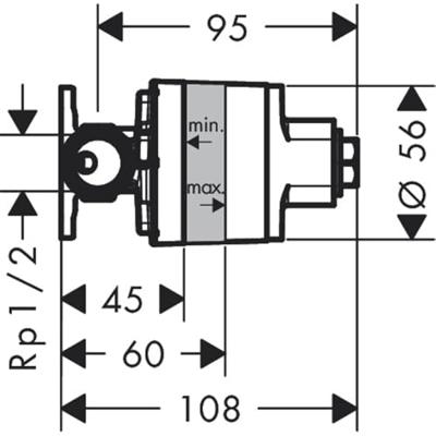 Hansgrohe inbouwdeel voor gemengd water EU