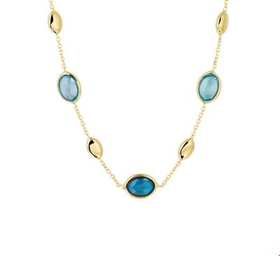TFT Collier Geelgoud London Blue En Blauw Topaas 41-45 cm