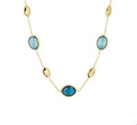 TFT Collier Geelgoud London Blue En Blauw Topaas 41-45 cm - thumbnail