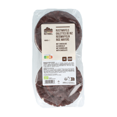 Nutribel Reiswaffeln mit Zartbitterschokolade Bio 100 Gramm