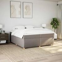 Boxspring met matras stof taupe 200x200 cm - thumbnail