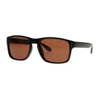 Spectrum zonnebril zwart rechthoek bruin glas unisex - thumbnail