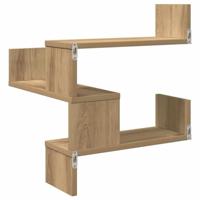 Hoekwandschap 40x40x49,5 cm bewerkt hout artisanaal eiken - thumbnail
