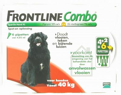 Frontline Combo Spot On hond XL / 40-60 kg 6 pipetten
