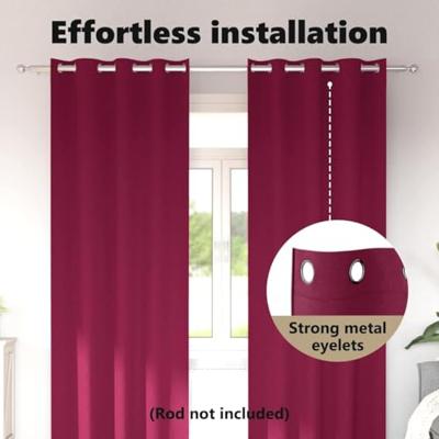 VidaXL Zwart-out gordijnen met ringen 2 pcs wijnrood 245 x 140 cm VidaXL Zwart-out gordijnen met ringen 2 pcs wijnrood 245 x 140 cm