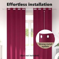 VidaXL Zwart-out gordijnen met ringen 2 pcs wijnrood 245 x 140 cm - thumbnail