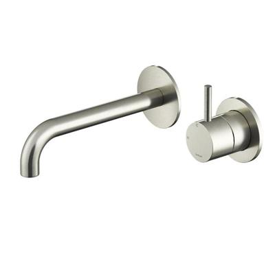 Hotbath Archie - Wastafelmengkraan - zonder Waste - Laag - Geborsteld Nikkel - Inbouw - Roestvrijstaal - V01