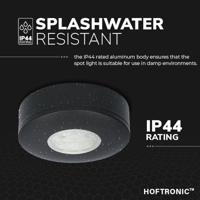 Set van 2 Pavo - Platte LED opbouwspots 23mm - 3W 300lm - 2700K - Dimbaar - Rond - IP44 - Zwart - thumbnail