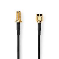 Nedis Antennekabel | SMA Male | SMA Female | Verguld | 50 Ohm | Enkelvoudig Afgeschermd | 3.00 m | Rond | PVC | Zwart | Label - CSGL02010BK30 - thumbnail