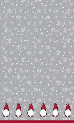 Duni dunicel tafelkleed winter flakes 138x220cm grijs 1 stuks