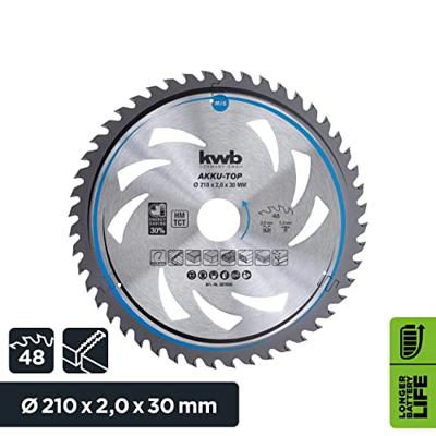 kwb 587856 Hardmetaal-cirkelzaagblad 210 x 30 x 1.3 mm Aantal tanden: 48 1 stuk(s)