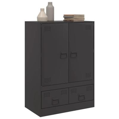 Hoge kast 67x39x95 cm staal zwart - thumbnail