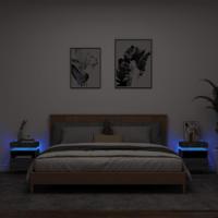 Nachtkastjes met LED 2 st 40x39x48,5 cm grijs sonoma - thumbnail