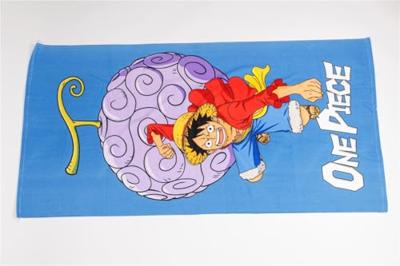 One Piece badhanddoek 70 x 140 cm polyester blauw/paars One Piece badhanddoek 70 x 140 cm polyester blauw/paars