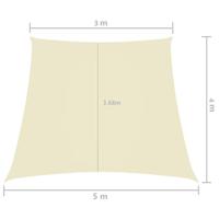 VidaXL Zonnezeil trapezium 3/5x4 m oxford stof crèmekleurig - thumbnail