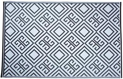 Tuintapijt 120x180 cm Zwart/Wit