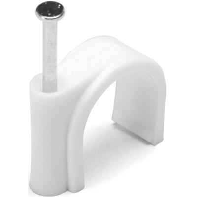 Witte Spijkerclips 20 mm - Set van 20 Stuks - Duurzaam Kunststof