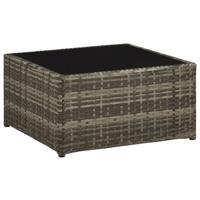 4-delige Loungeset met kussens poly rattan grijs - thumbnail