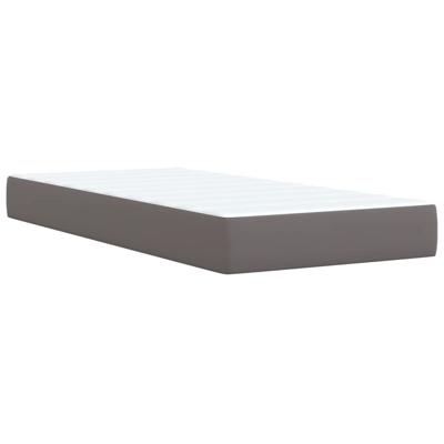 Boxspring met matras kunstleer grijs 100x200 cm