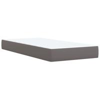 Boxspring met matras kunstleer grijs 100x200 cm - thumbnail
