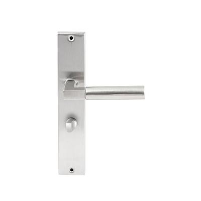 Hardbrass Deurkruk Ottawa op rechthoekig langschild WC63/8mm - RVS Hardbrass Deurkruk Ottawa op rechthoekig langschild WC63/8mm - RVS