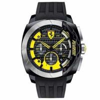 Scuderia Ferrari Mod. Aerodinamico - 830206 - Sportief Herenhorloge met Chronograaf (Zwart, Geel, Siliconen band) - thumbnail