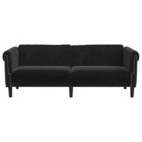 Driezitsbank fluweel zwart - thumbnail